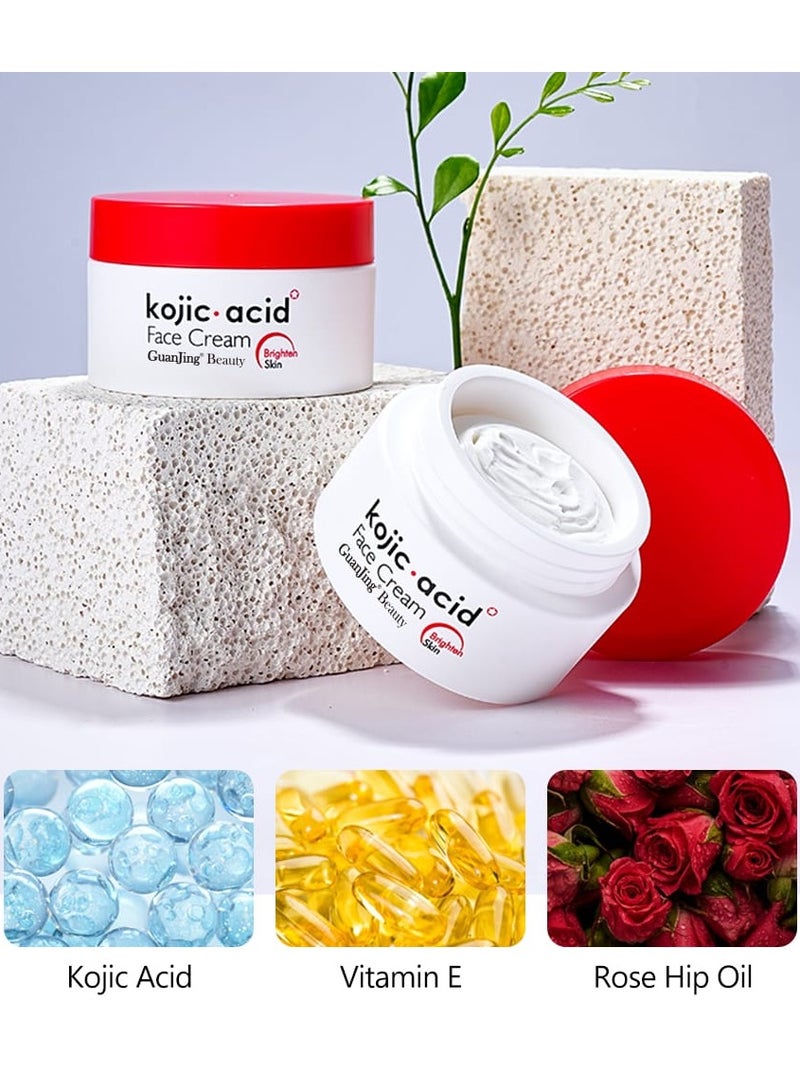 GUANJING Two Pieces Of Beauty Kojic Acid Face Cream 50x2 g - Image 4